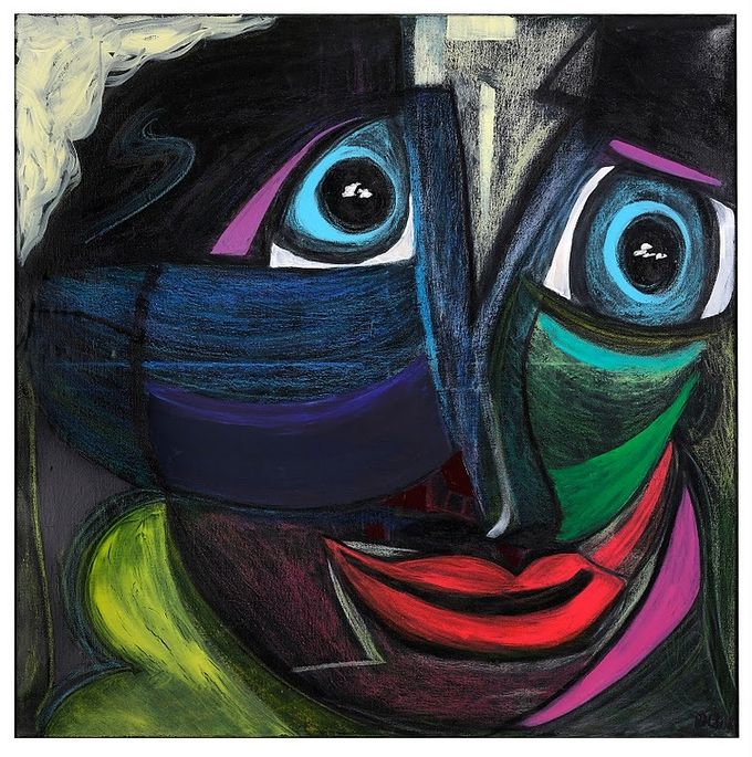 Le Veilleur - Acrylique sur toile 100 x 100